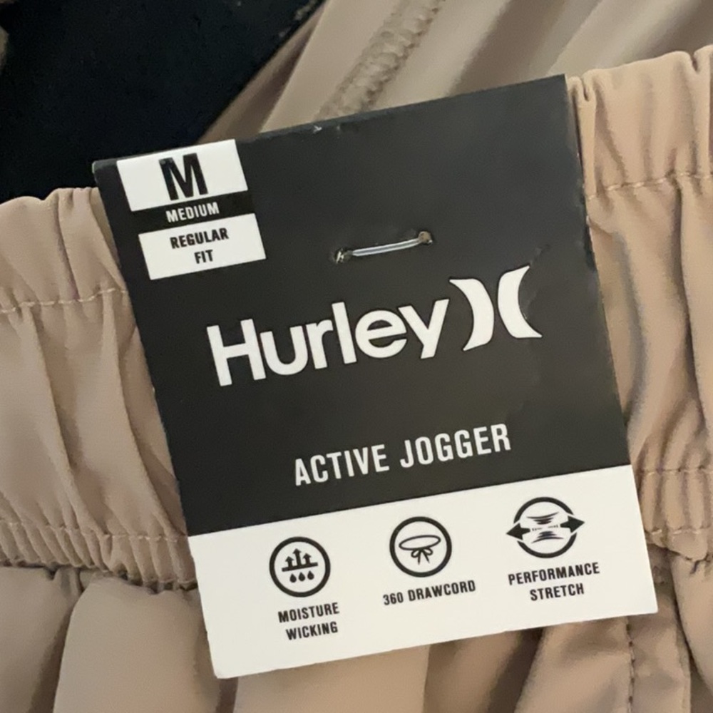 Hurley Active Jogger Exist New Lt Warp Knit Pant, Size M, Bristlecone/Tan, NWT - Picture 10 of 11